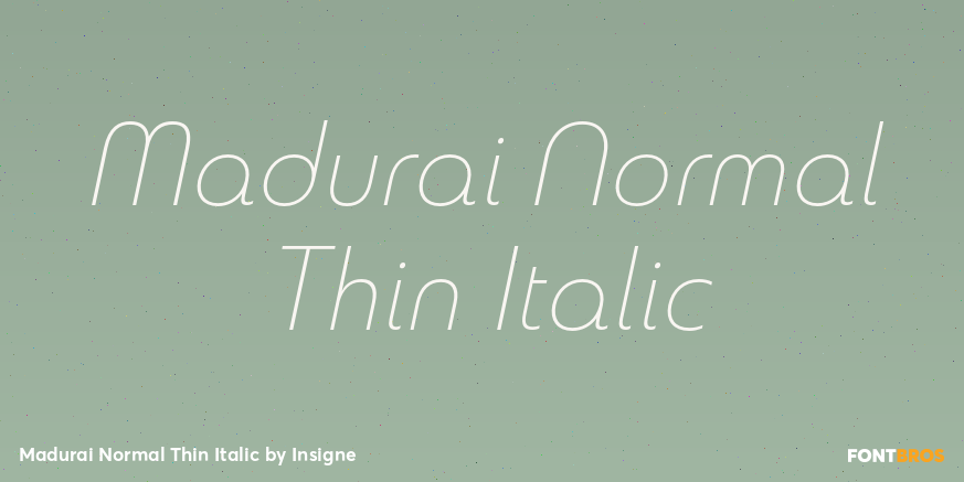 Madurai Normal Thin Italic Poster