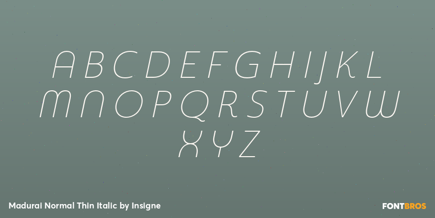 Madurai Normal Thin Italic Font Poster #1
