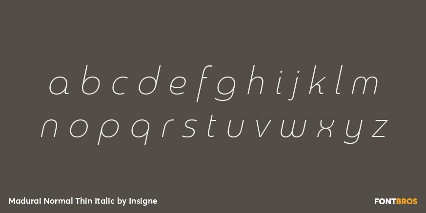 Madurai Normal Thin Italic Font Poster #1