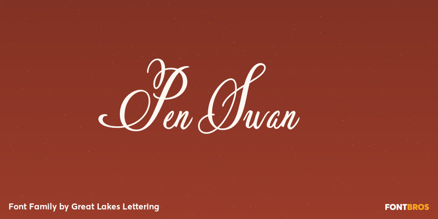 Pen Swan Font Poster