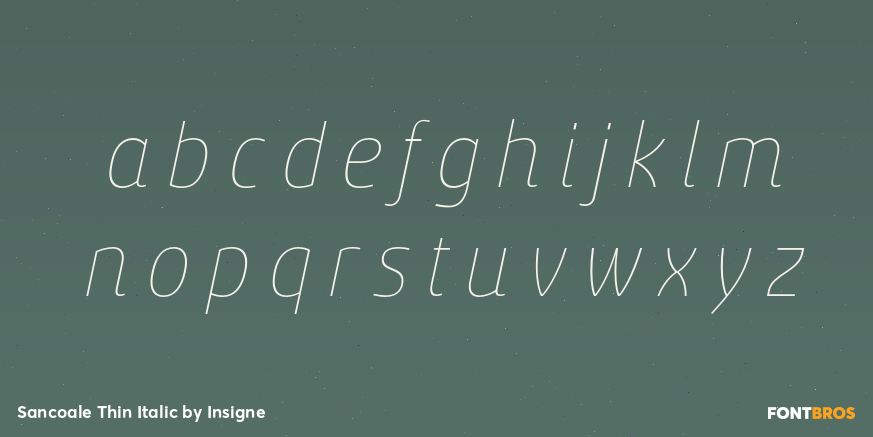 Sancoale Thin Italic Font Poster #1