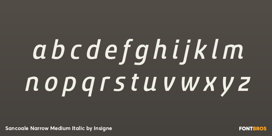 Sancoale Narrow Medium Italic Font Poster #3