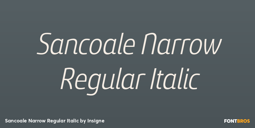 Sancoale Narrow Regular Italic Font Poster #1