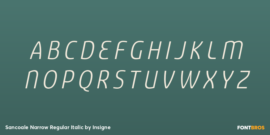 Sancoale Narrow Regular Italic Font Poster #2