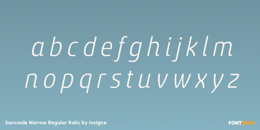 Sancoale Narrow Regular Italic Font Poster #3