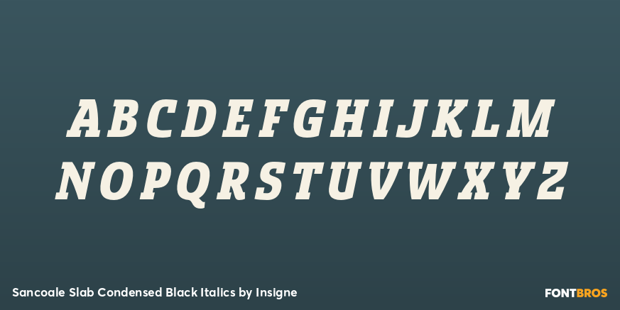 Sancoale Slab Condensed Black Italics Font Poster #1