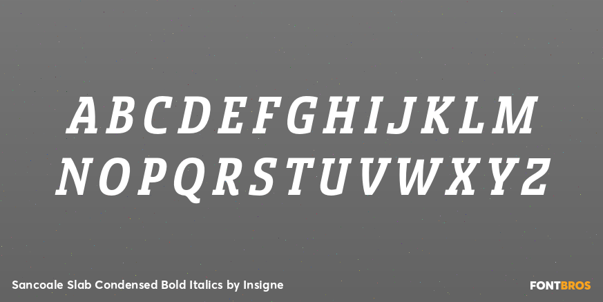 Sancoale Slab Condensed Bold Italics Font Poster #2