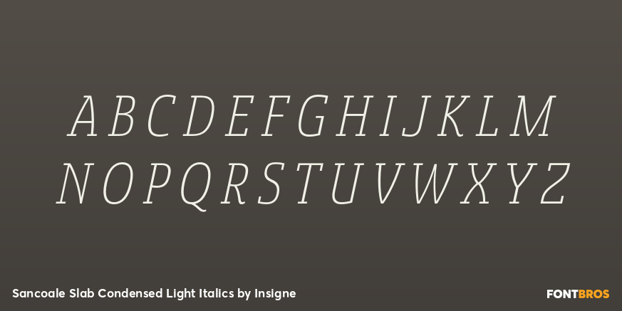 Sancoale Slab Condensed Light Italics Font Poster #2