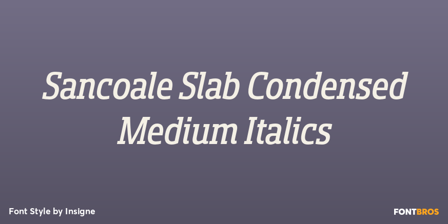 Sancoale Slab Condensed Medium Italics Poster