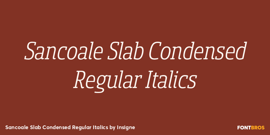 Sancoale Slab Condensed Regular Italics Poster