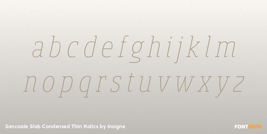 Sancoale Slab Condensed Thin Italics Font Poster #3