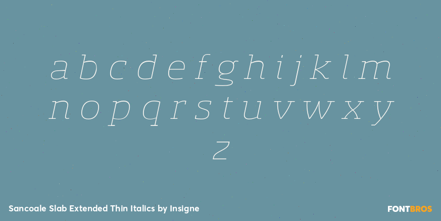 Sancoale Slab Extended Thin Italics Font Poster #3