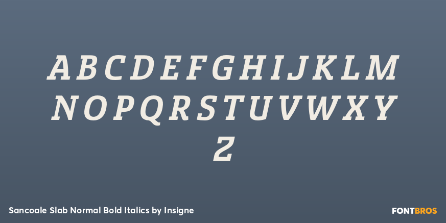 Sancoale Slab Normal Bold Italics Font Poster #2