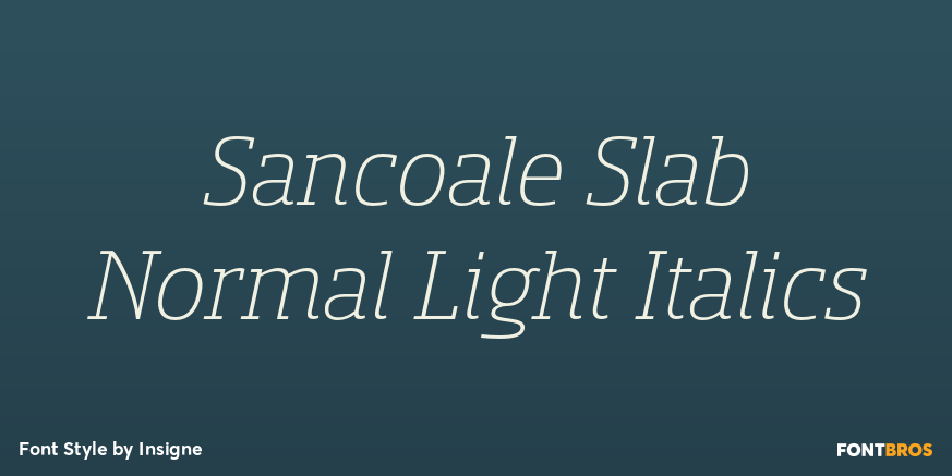 Sancoale Slab Normal Light Italics Poster