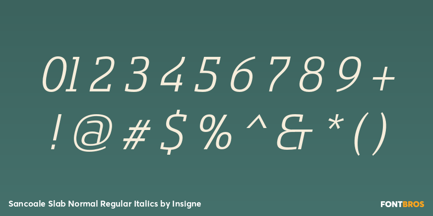 Sancoale Slab Normal Regular Italics Font Poster #4