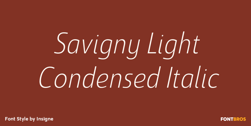Savigny Light Condensed Italic Font Poster #1