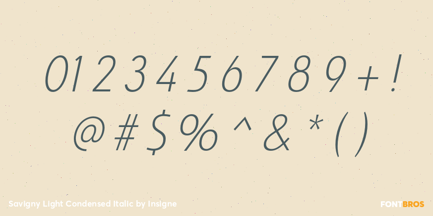 Savigny Light Condensed Italic Font Poster #1