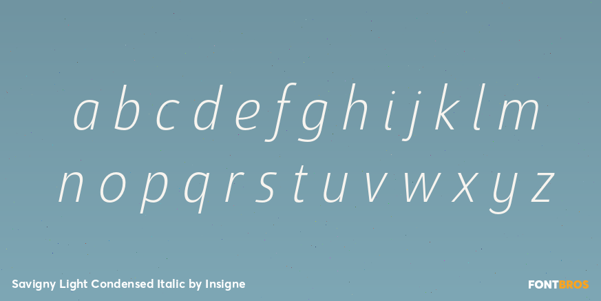 Savigny Light Condensed Italic Font Poster #1