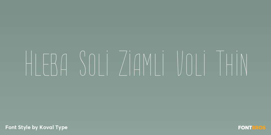 Hleba Soli Ziamli Voli Thin Font Poster #1