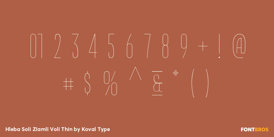 Hleba Soli Ziamli Voli Thin Font Poster #1
