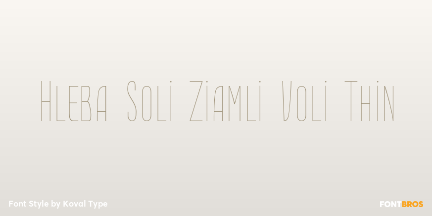 Hleba Soli Ziamli Voli Thin Font Poster #1
