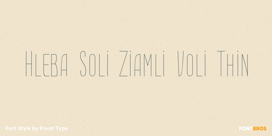 Hleba Soli Ziamli Voli Thin Font Poster