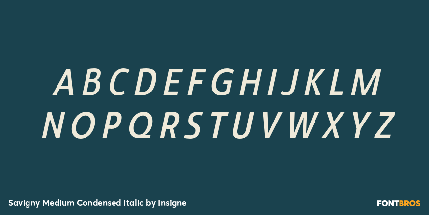 Savigny Medium Condensed Italic Font Poster #2
