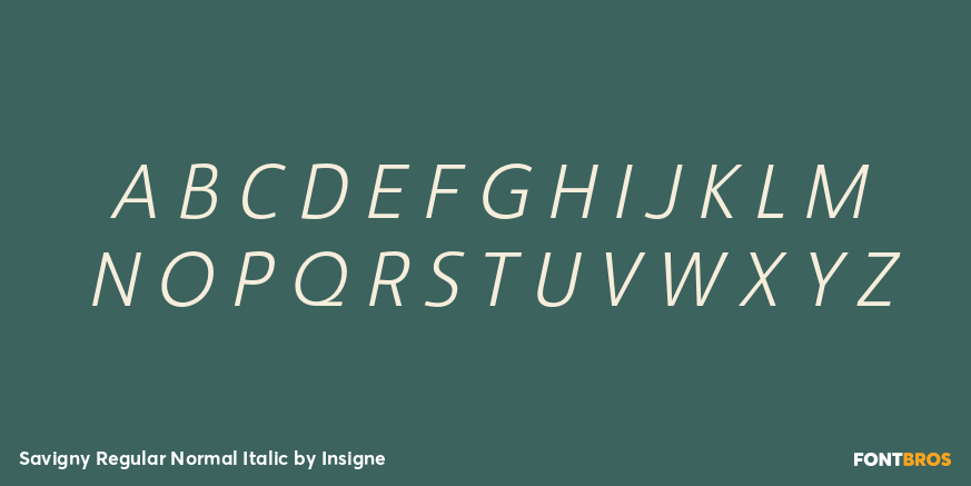 Savigny Regular Normal Italic Font Poster #2