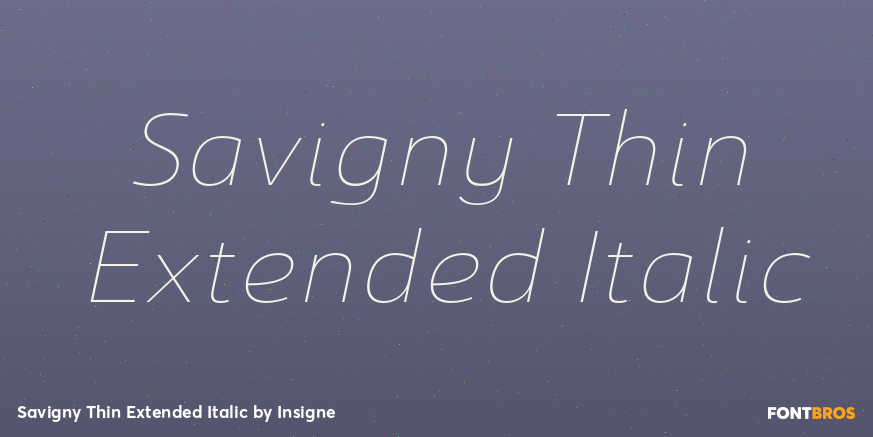 Savigny Thin Extended Italic Font Poster #1