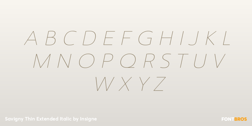 Savigny Thin Extended Italic Font Poster #2
