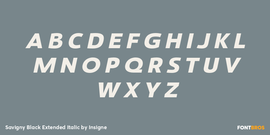 Savigny Black Extended Italic Font Poster #2