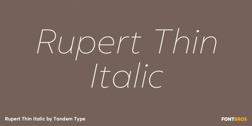 Rupert Thin Italic Font Poster