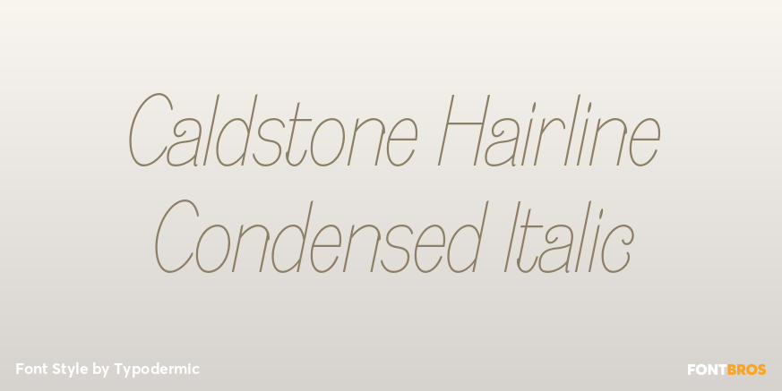 Caldstone Hairline Condensed Italic Poster