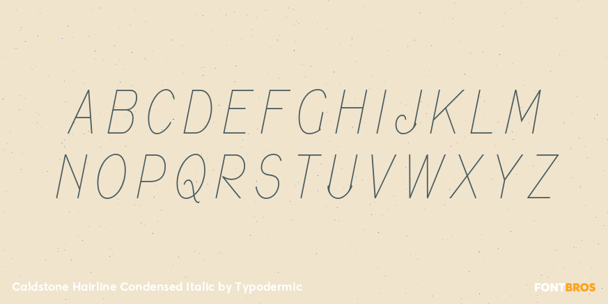 Caldstone Hairline Condensed Italic Font Poster #2