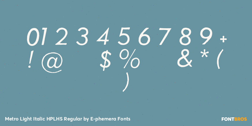 Metro Light Italic HPLHS Regular Font Poster #4