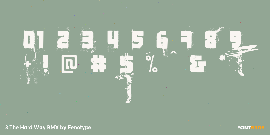 3 The Hard Way RMX Font Poster #1