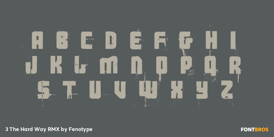 3 The Hard Way RMX Font Poster #2