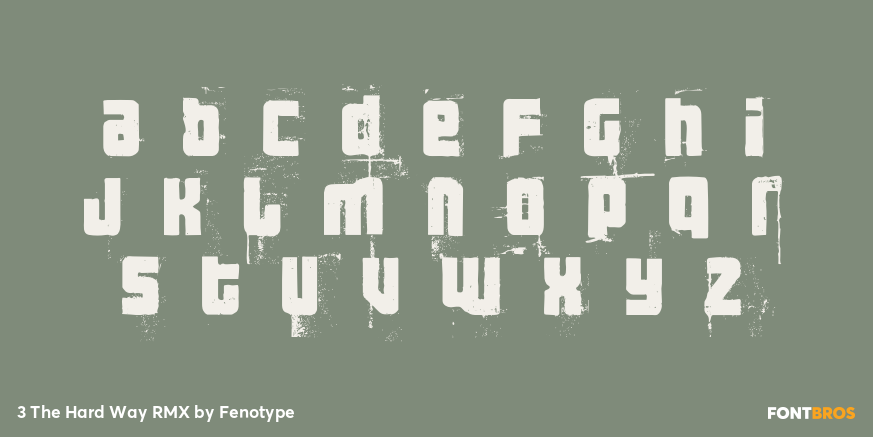 3 The Hard Way RMX Font Poster #3