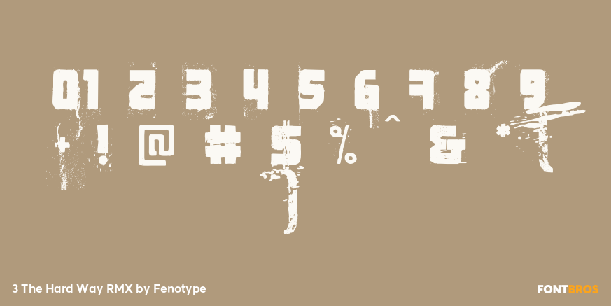 3 The Hard Way RMX Font Poster #4