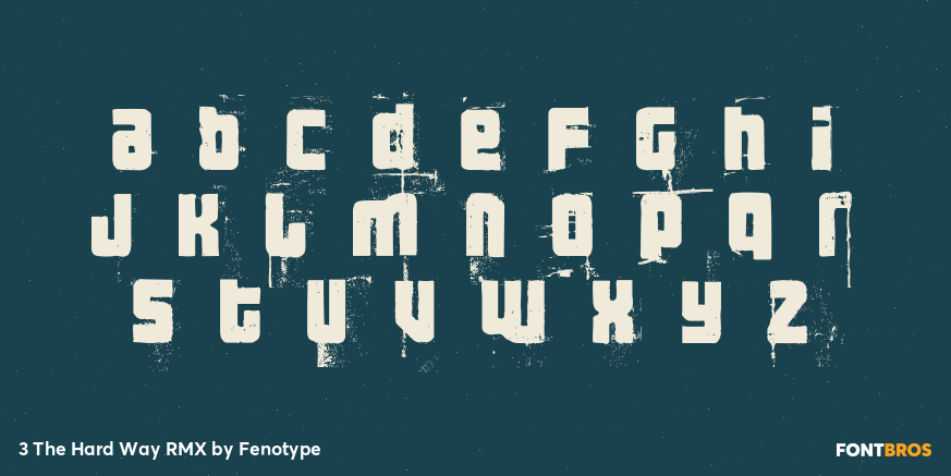3 The Hard Way RMX Font Poster #1