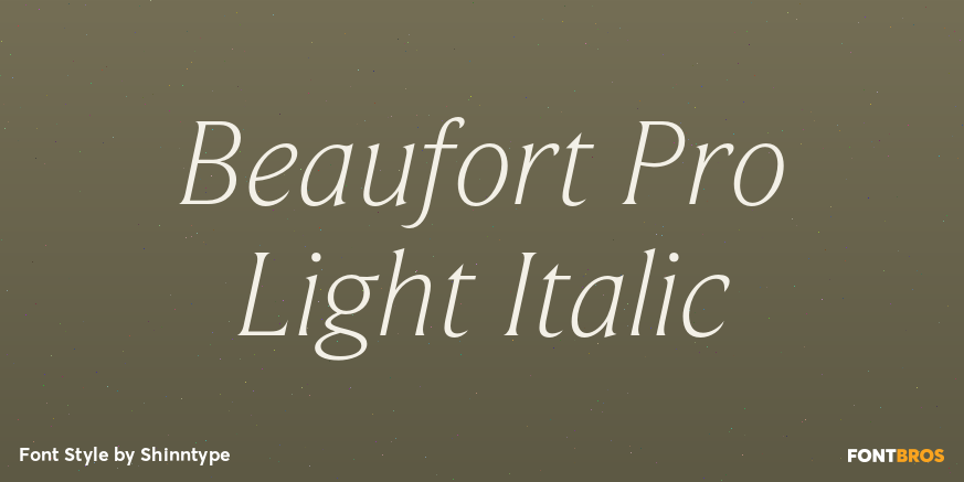 Beaufort Pro Light Italic Font Poster #1
