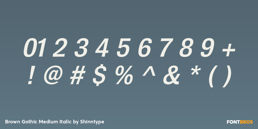 Brown Gothic Medium Italic Font Poster #1