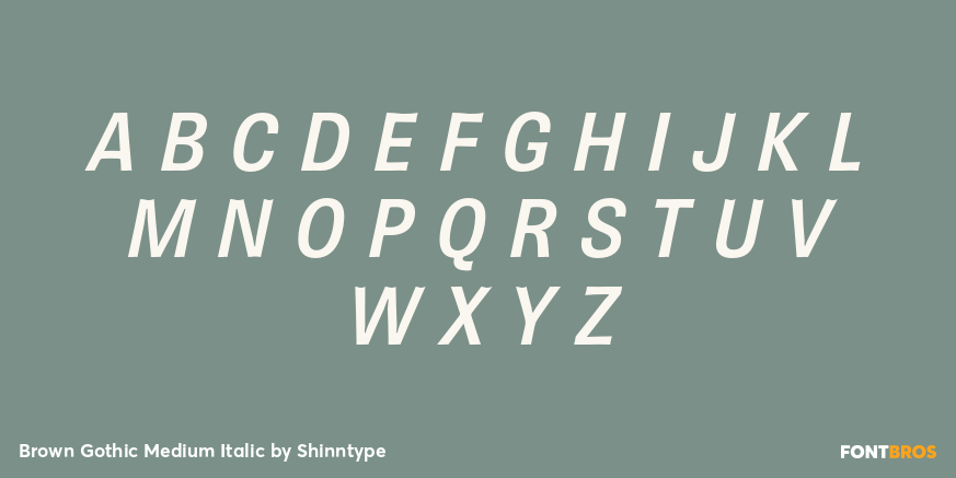 Brown Gothic Medium Italic Font Poster #1