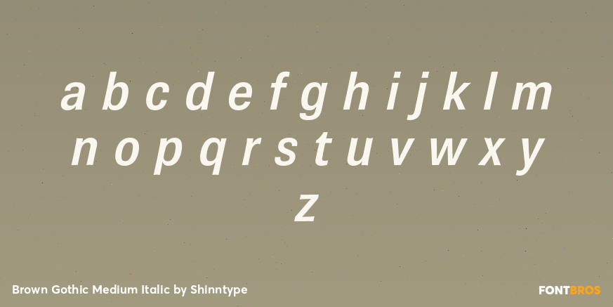 Brown Gothic Medium Italic Font Poster #1