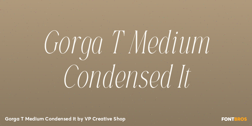 Gorga T Medium Condensed It Font Poster #1