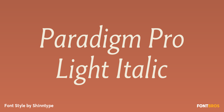 Paradigm Pro Light Italic Font Poster #1