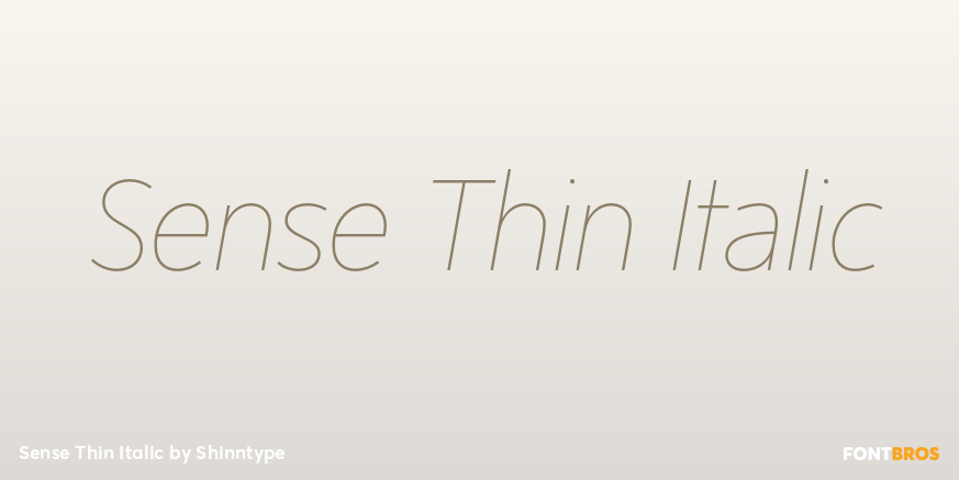 Sense Thin Italic Font Poster #1