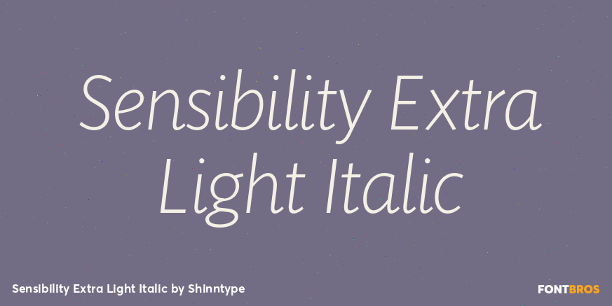 Sensibility Extra Light Italic Font Poster #1