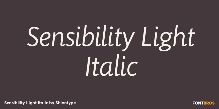 Sensibility Light Italic Font Poster #1