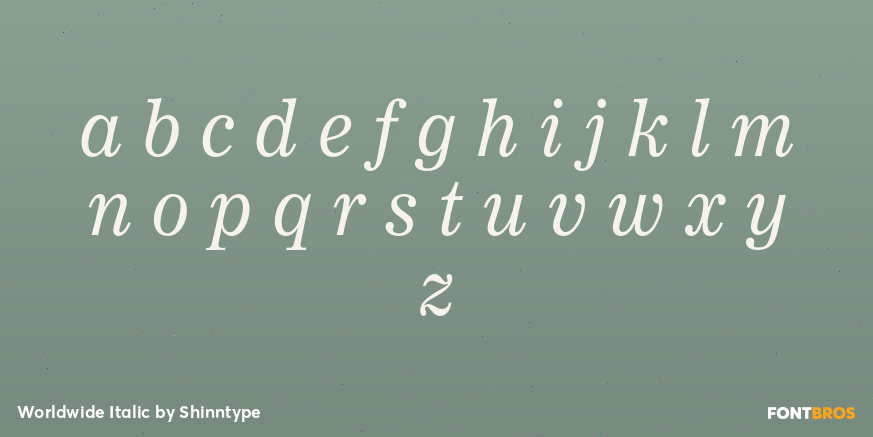 Worldwide Italic Font Poster #1